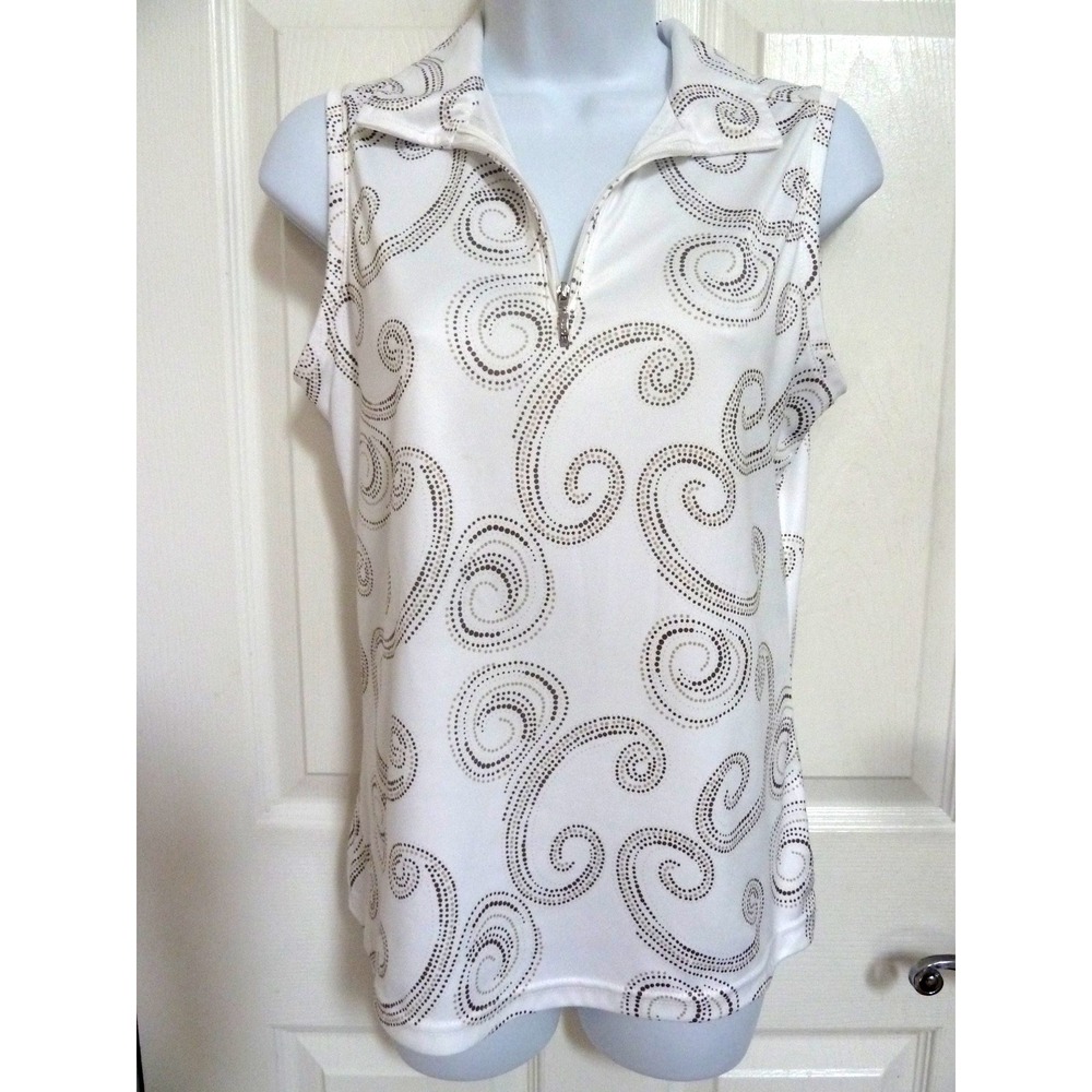 IZOD GOLF CLASSIX Sz Small Cool FX 1/4 Zip Sleeveless Top Activewear Pickleball